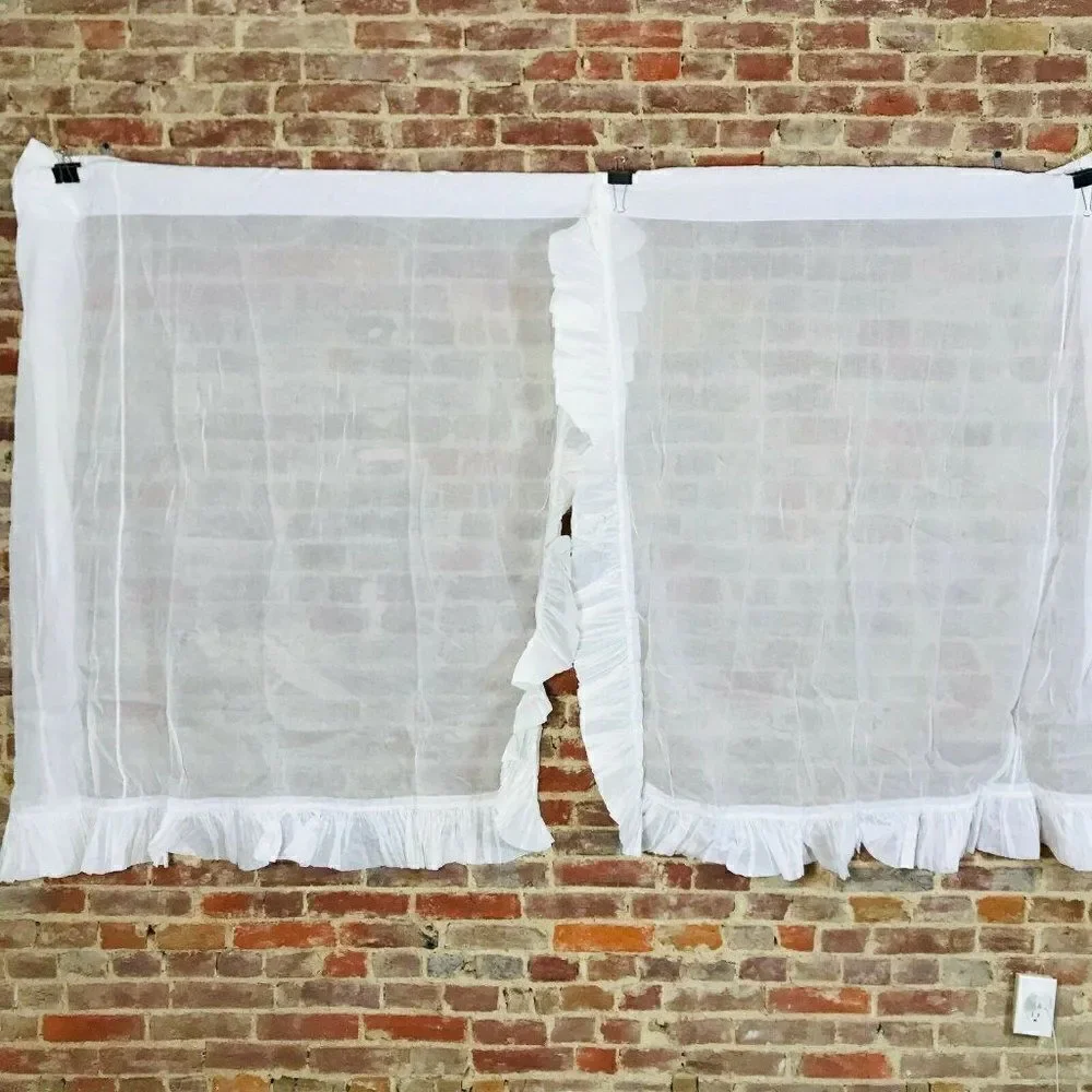 Curtain Lace Panel Semi Sheer Country 69x61” VTG